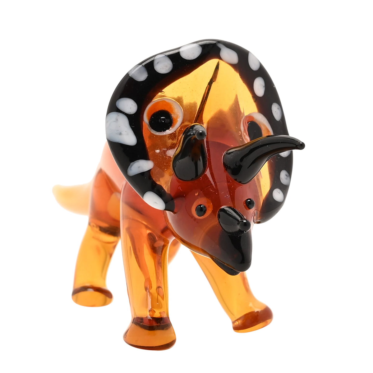 Objets D'art Miniature Glass Figurine - Triceratops