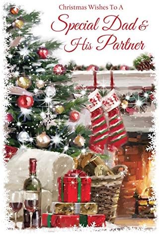 To a Special Dad & His Partner Christmas Card