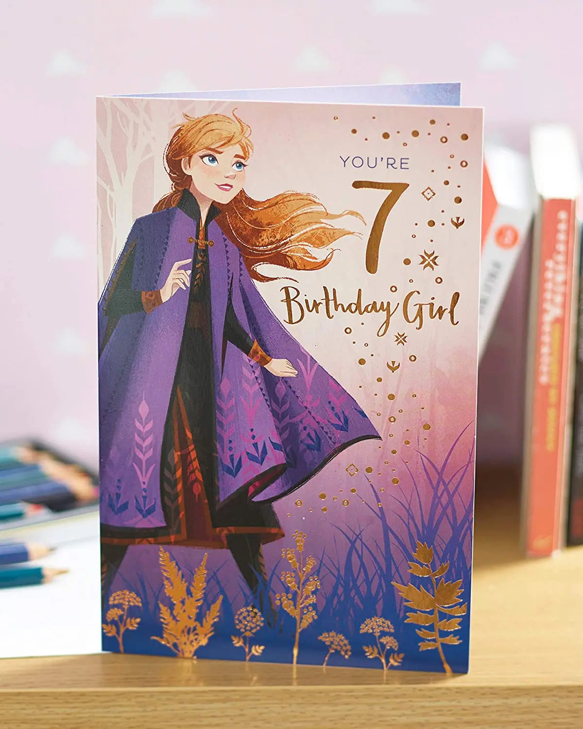 7th Birthday Card - Anna From Frozen
