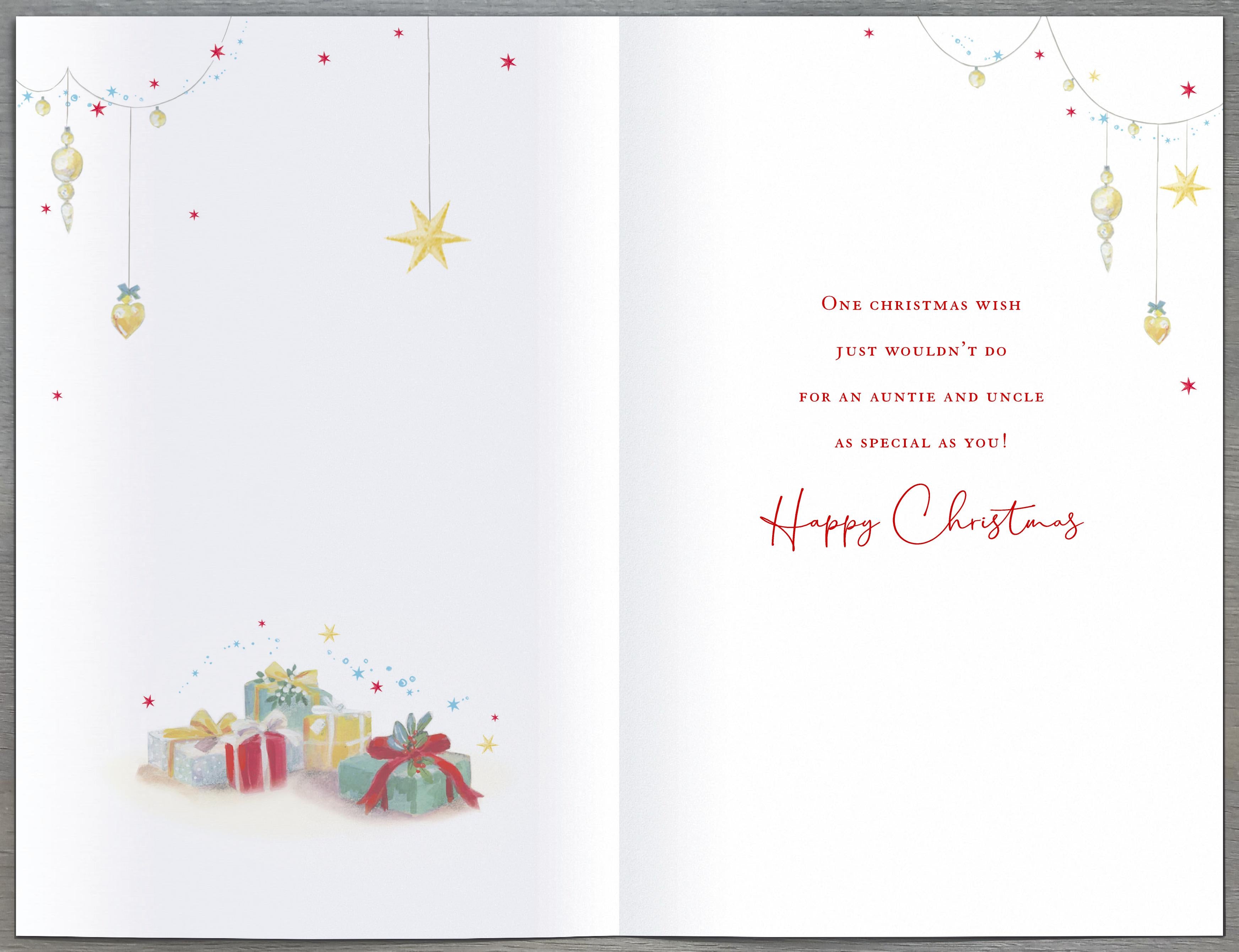 Auntie & Uncle Christmas Card - Christmas Tree with Presents