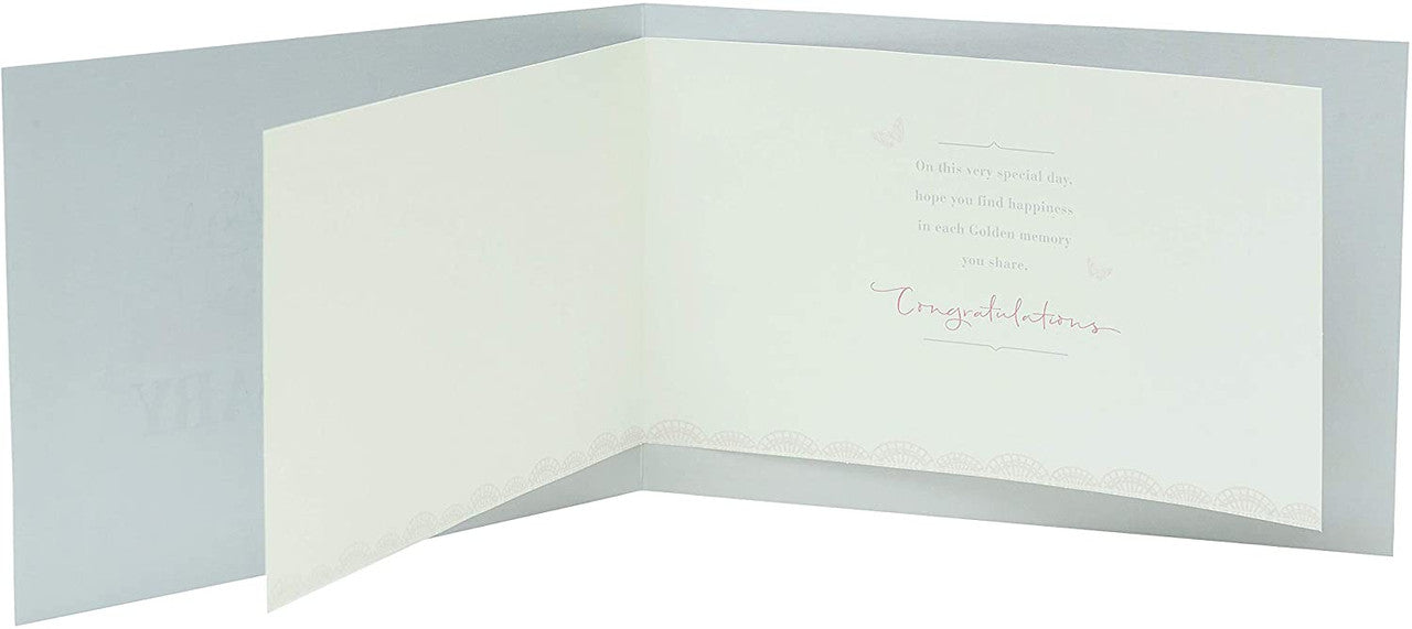 50th Wedding Anniversary Card - Spirited Celebration with Pretty Flowers