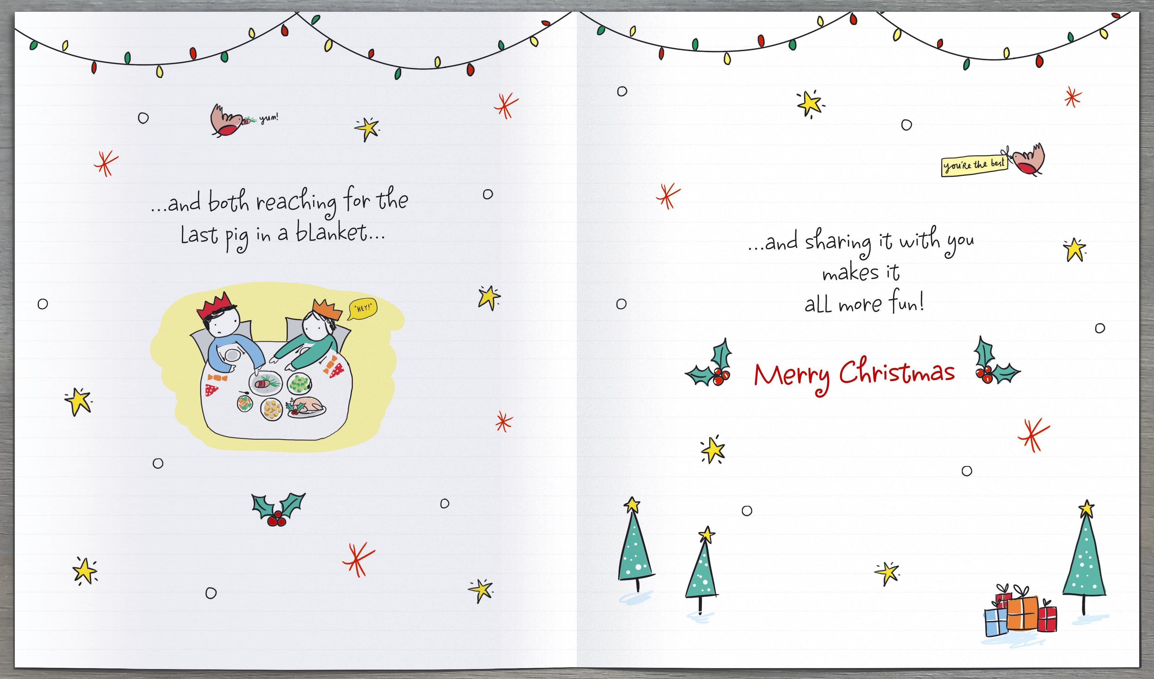 Brother Christmas Card - Oodles Playing in the Snow