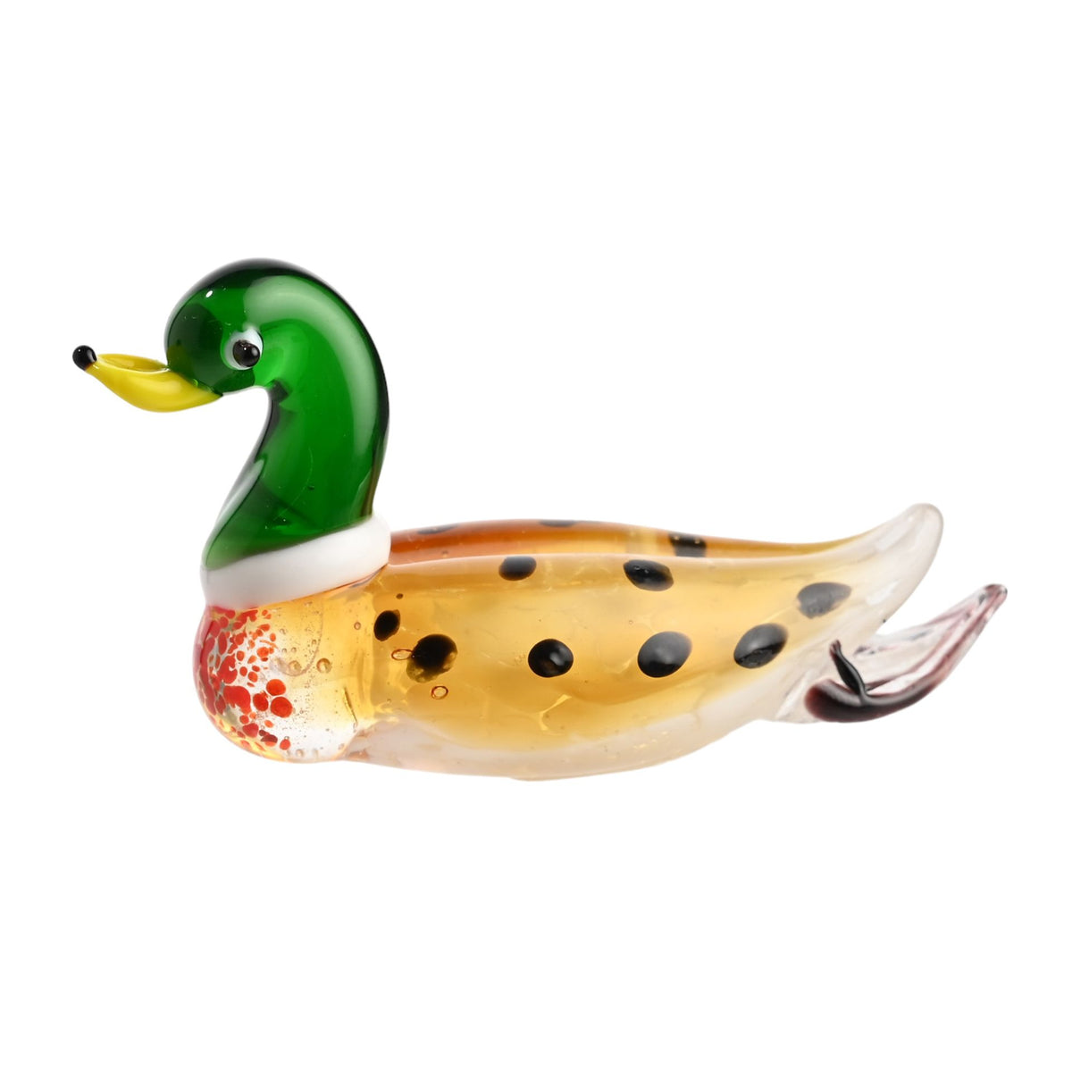 Objets d'art Miniature Glass Figurine - Mallard Duck
