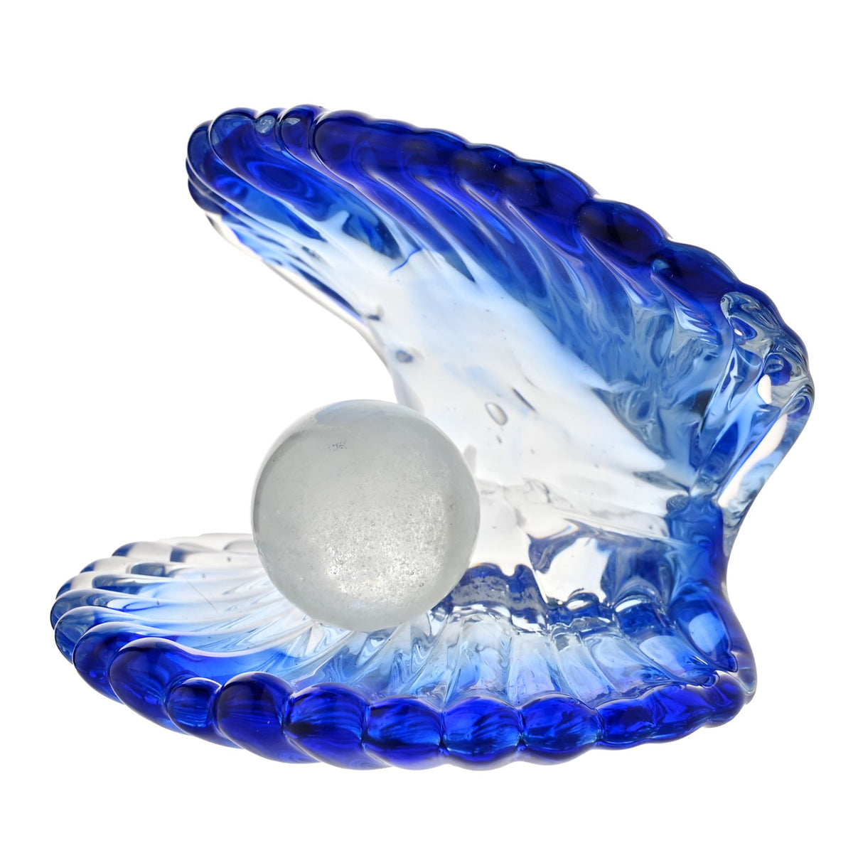 Objets d'art Glass Figurine - Blue Clam Shell
