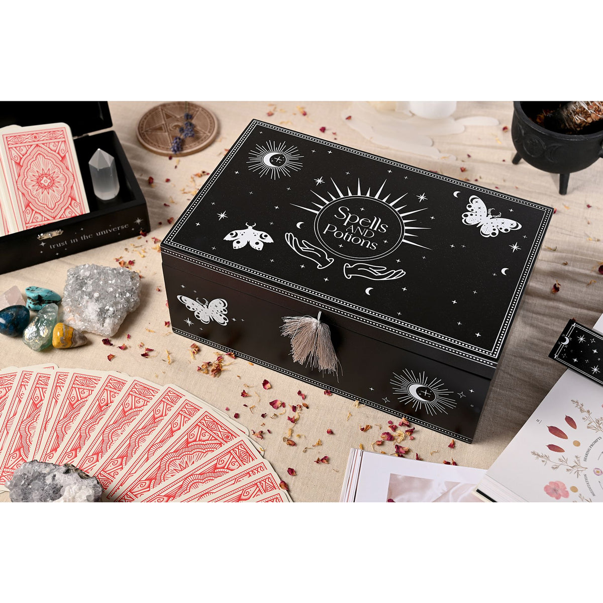 Juliana Mystic Legends Black Wooden Spells & Potion Box