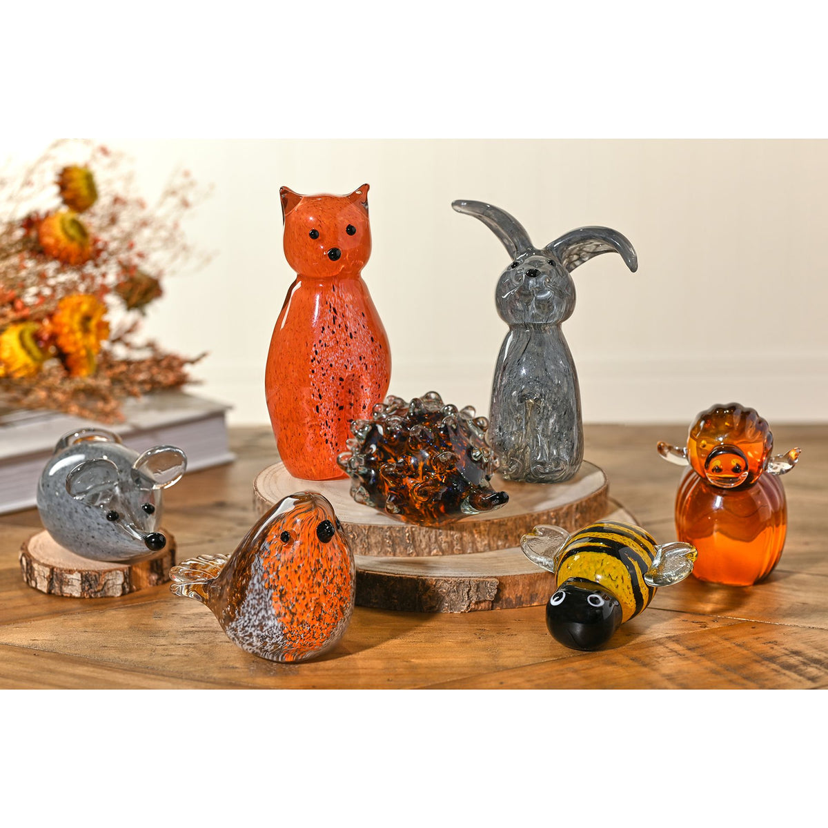 Objets d'art Glass Figurine - Grey Mouse