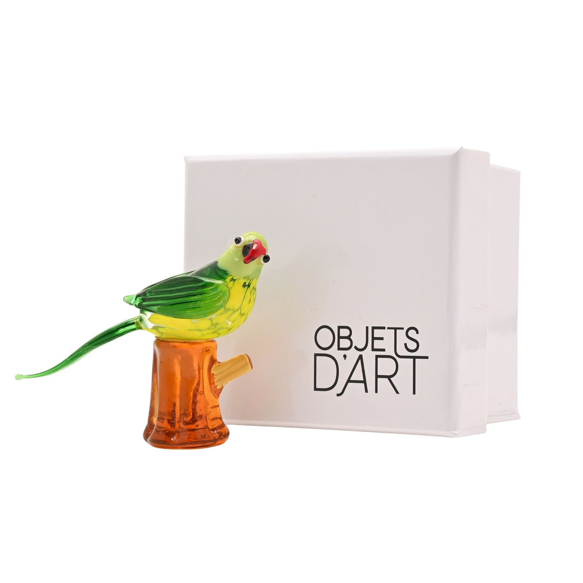 Objets d'art Glass Miniature Figurine - Polly Parrot