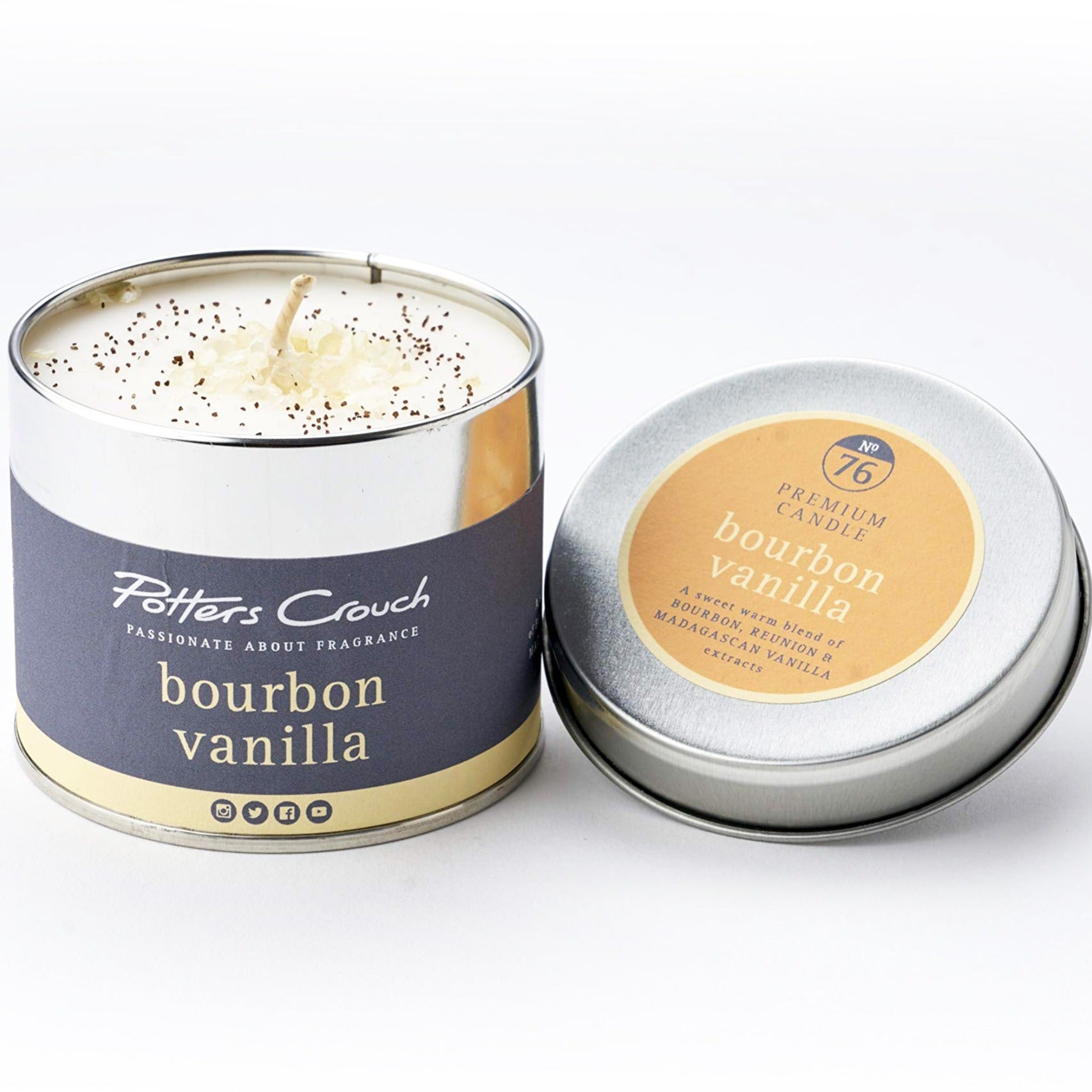 Bourbon Vanilla - Scented Candle in a Tin - Potters Crouch