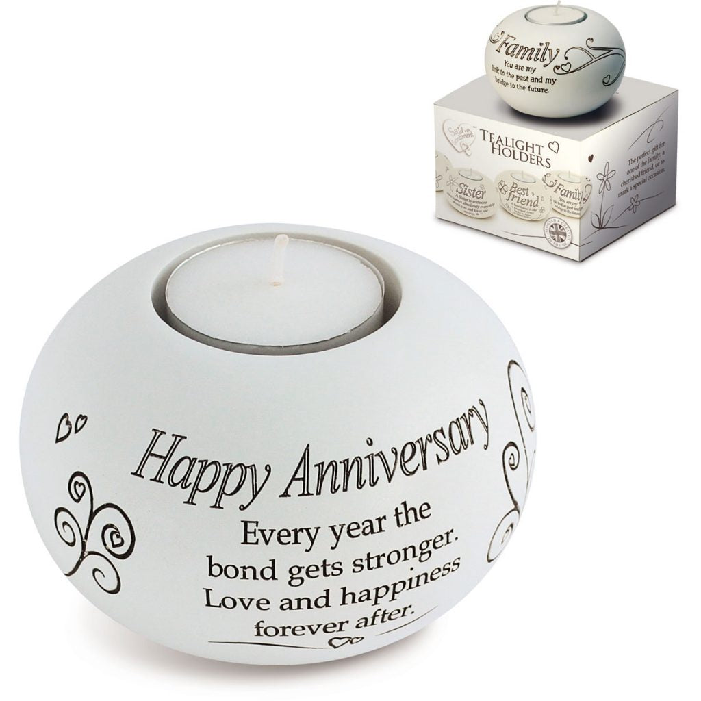 Said with Sentiment Tea Light Holder Happy Anniverrsary