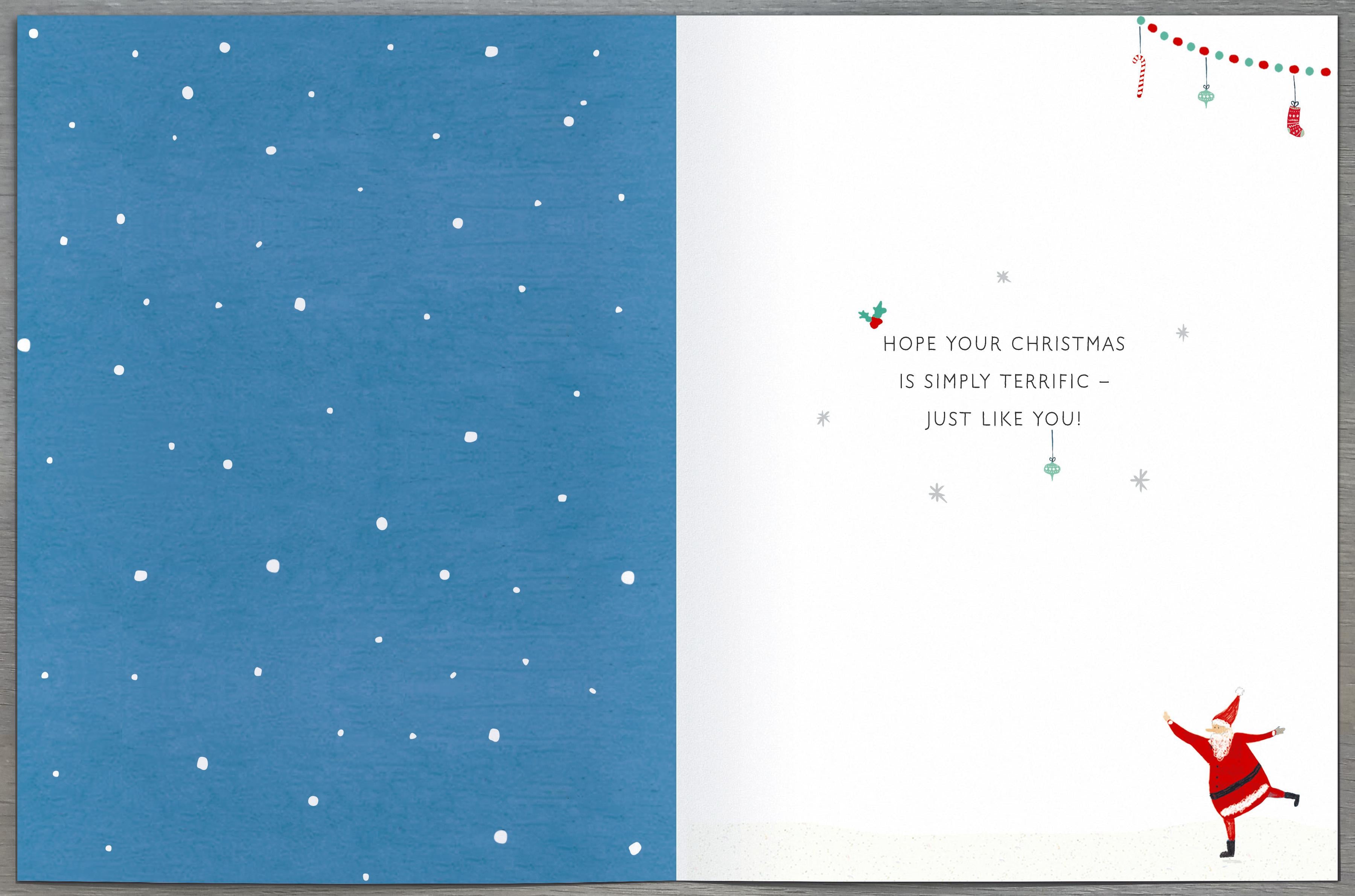 Grandson Christmas Card - Snowman and Father Christmas