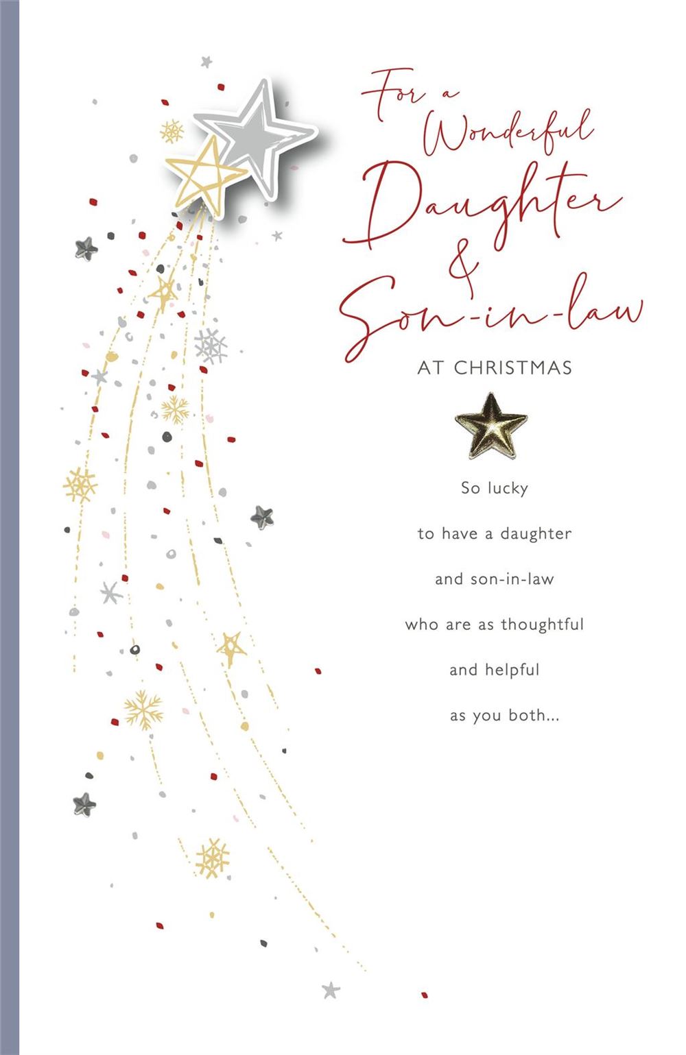 Daughter & Son-in-Law Christmas Card - Dual Shooting Stars