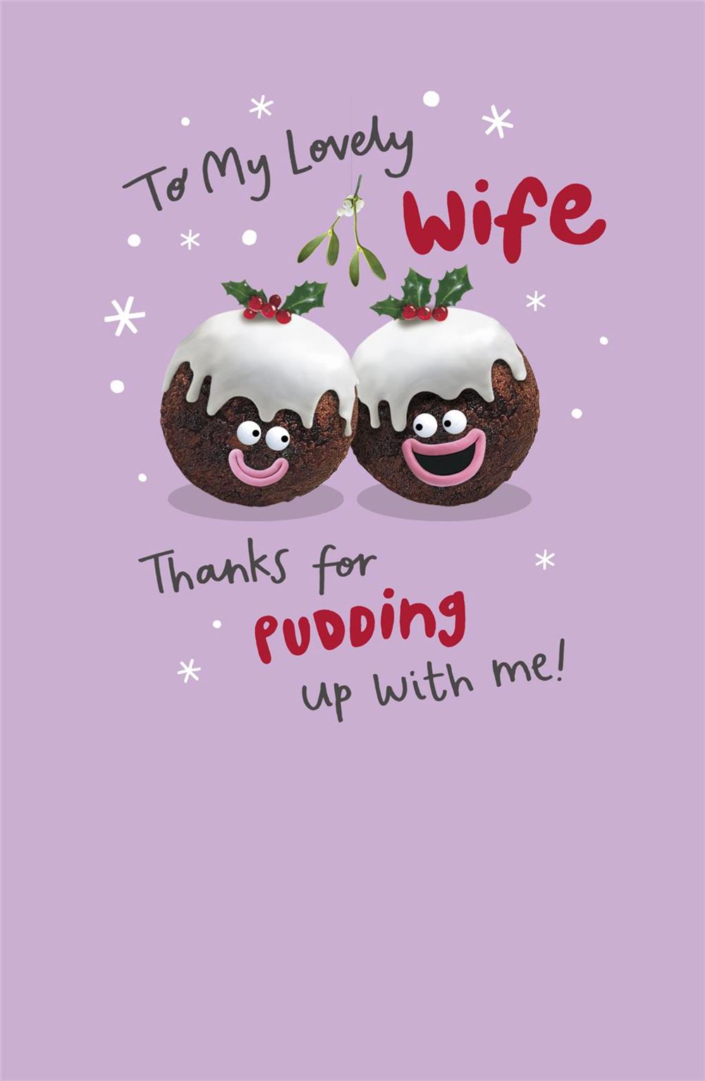 Wife Christmas Card - Christmas Pudding