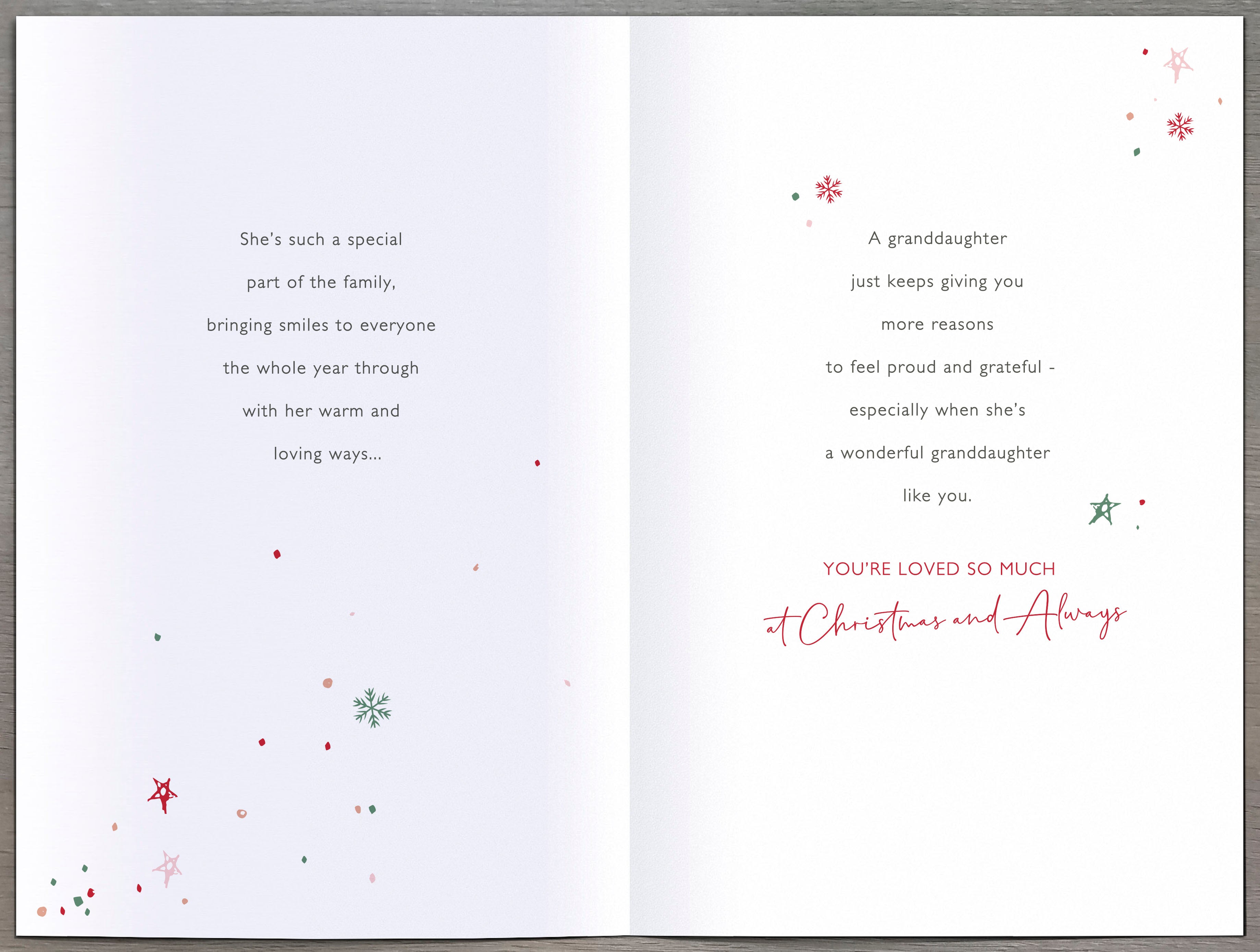 Granddaughter Christmas Card - Shooting Stocking