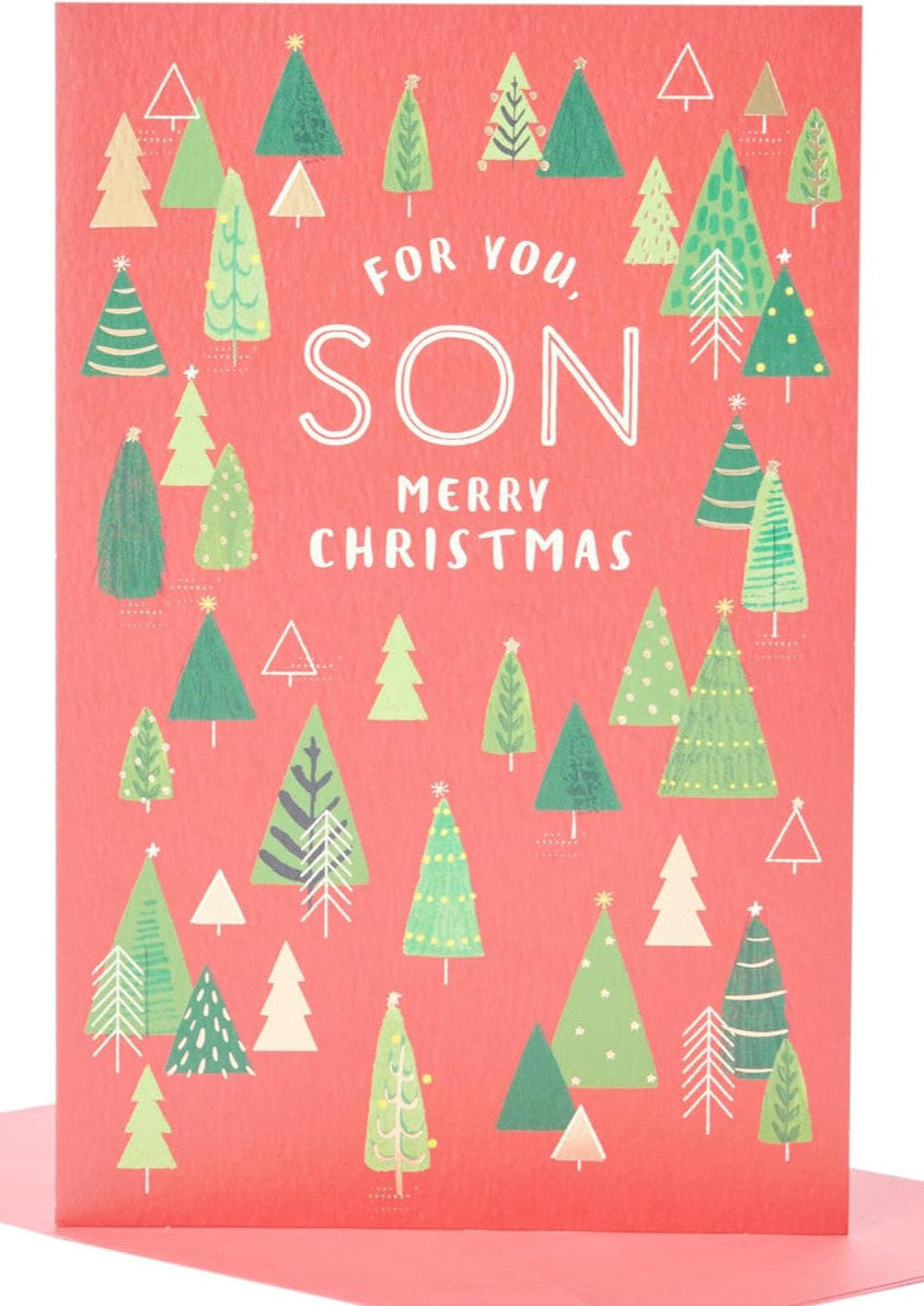 Xmas Trees Design Son Christmas Card