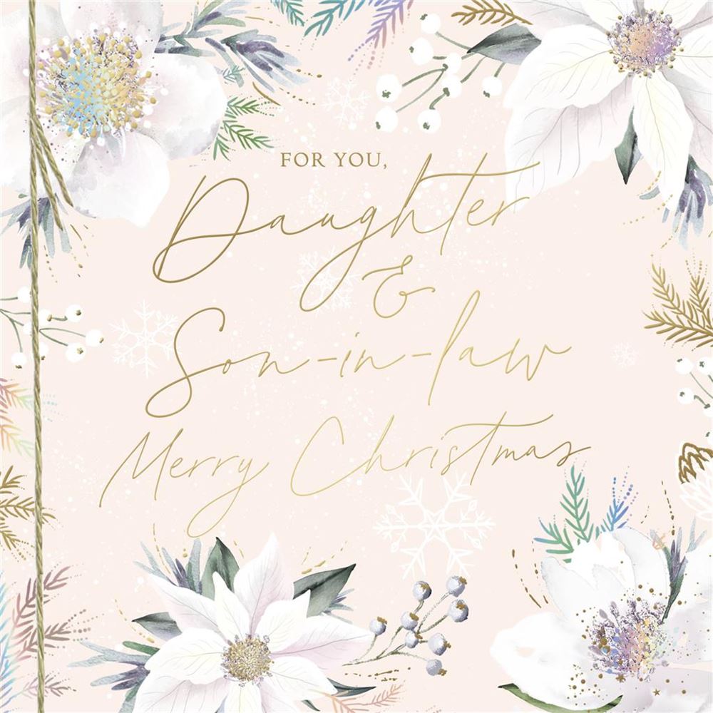 Daughter & Son-in-Law Christmas Card - Winter Flowers