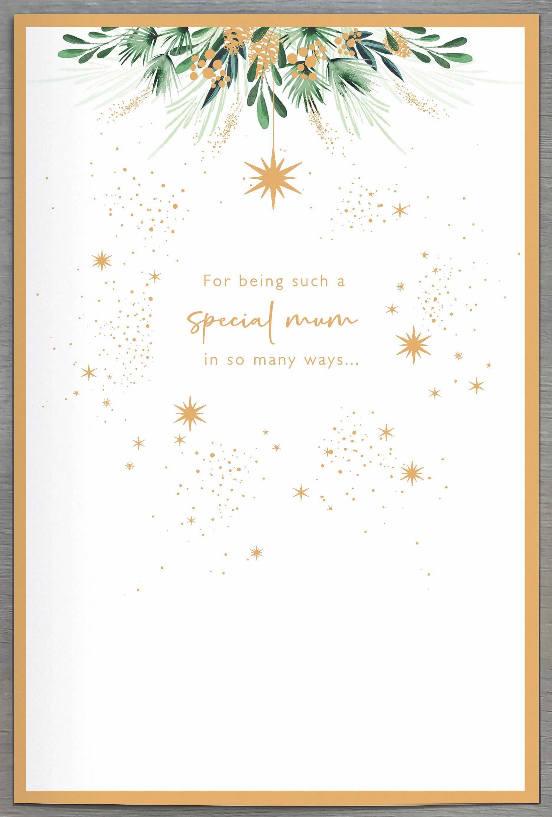 Large Mum Christmas Card - Wreath Surrounding a Star