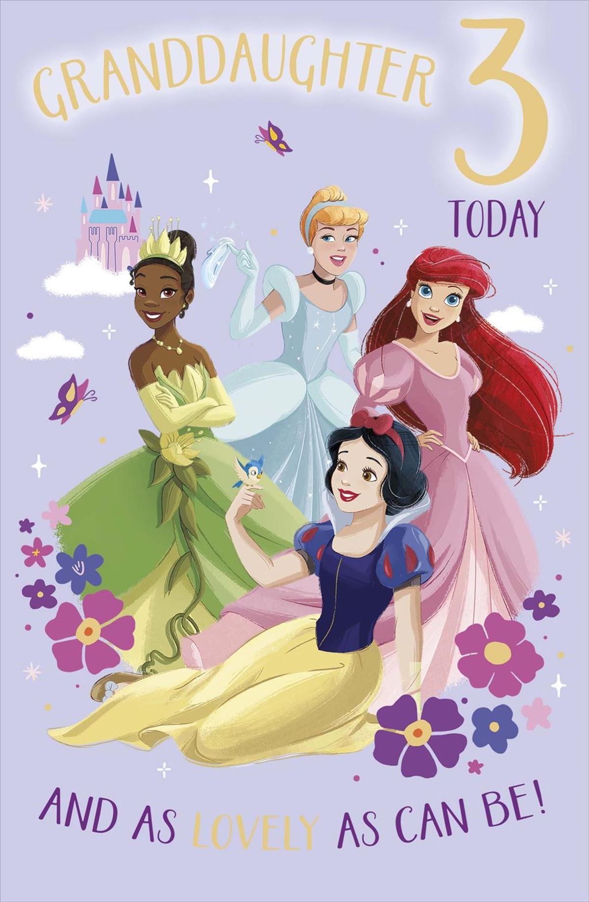 Granddaughter 3rd Birthday Card - Disney Princess