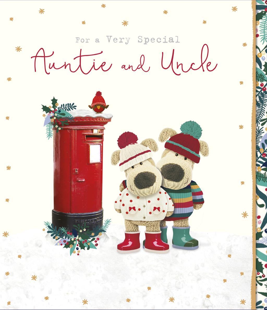 Auntie & Uncle Christmas Card - Boofles by the Letter Box