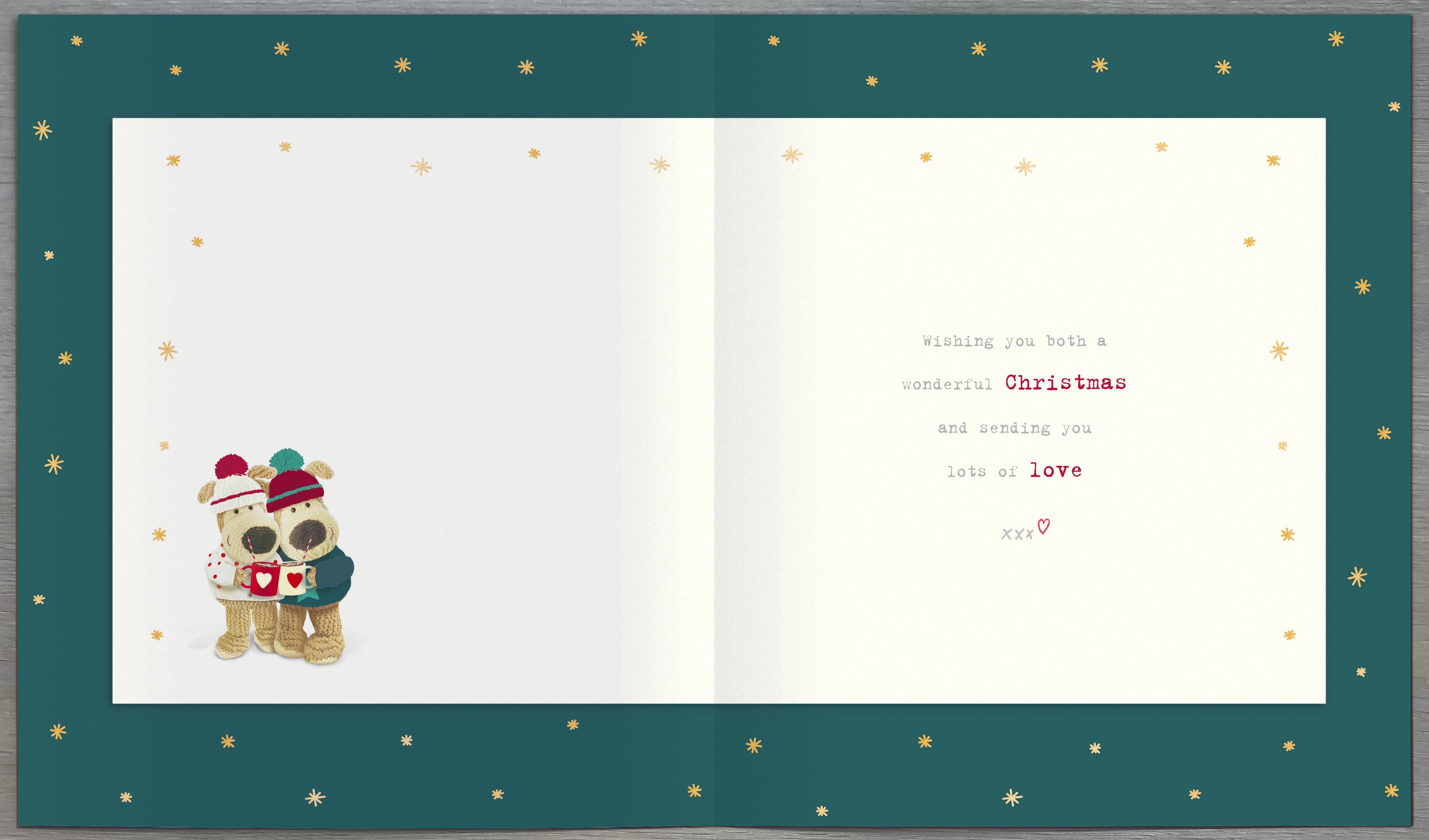 Nan & Grandad Christmas Card - Boofles Drinking a Hot Drink