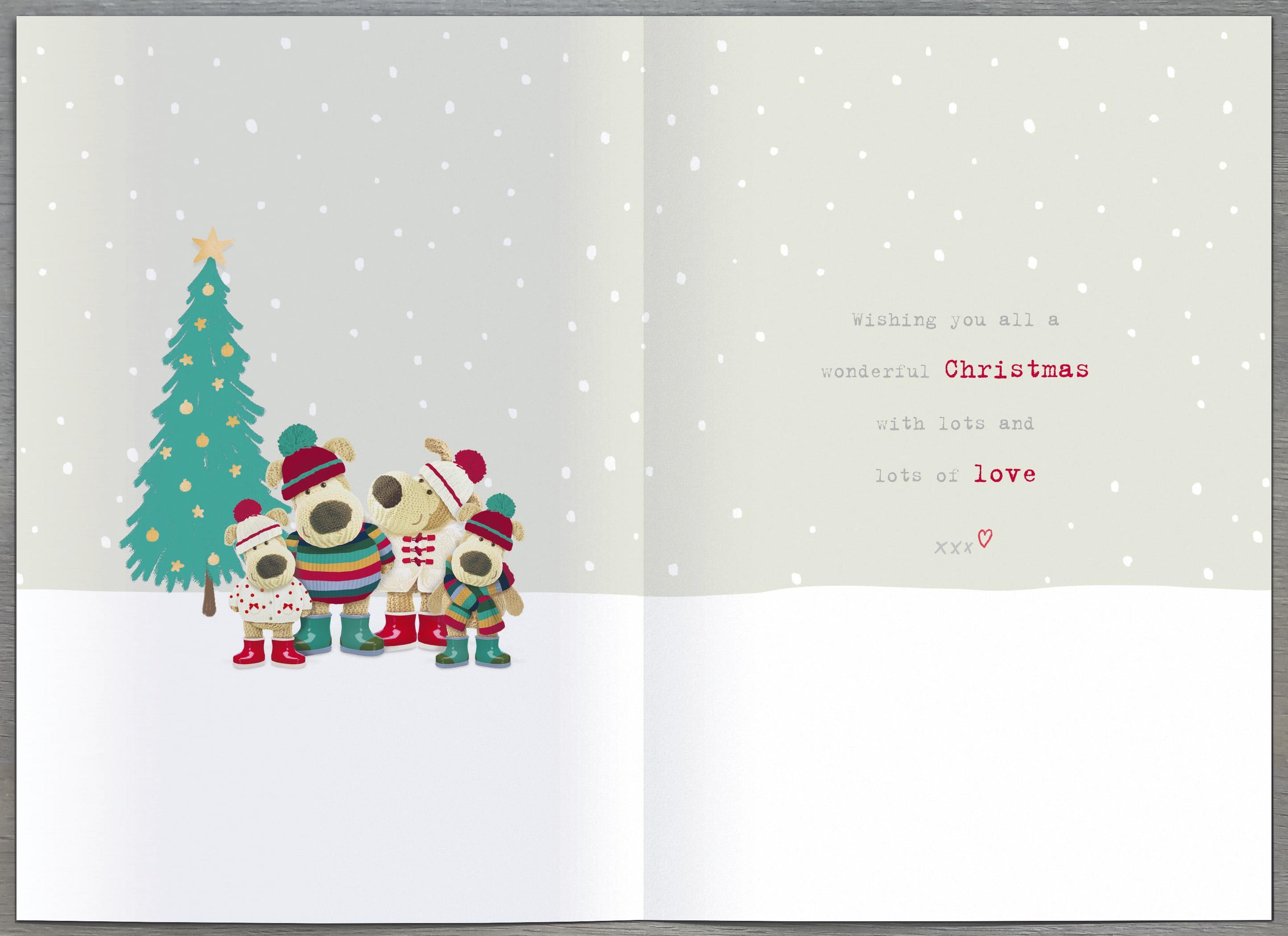 Son and Daughter-on-Law & Family Christmas Card - Boofles Christmas Tree Shopping