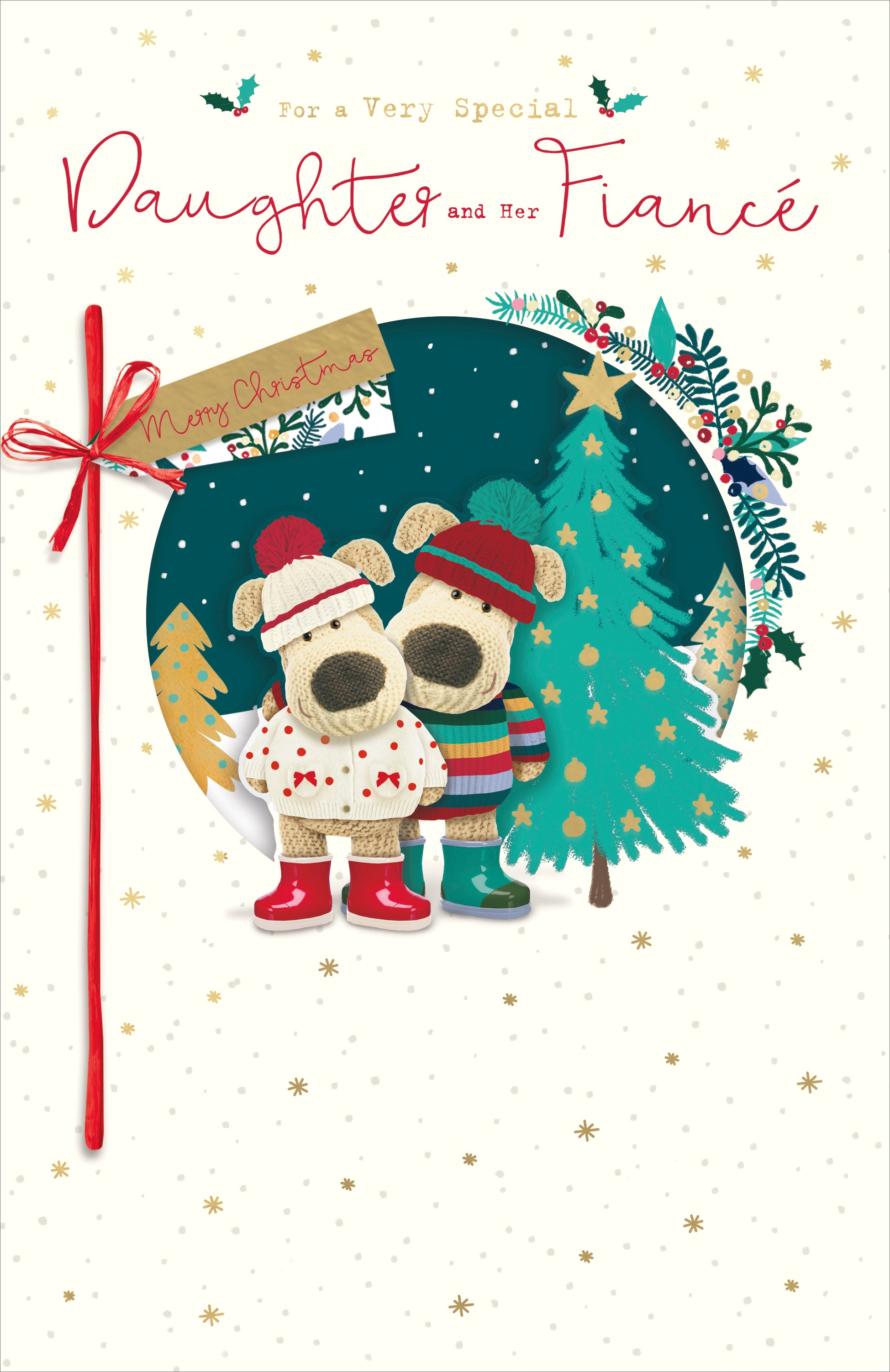 Daughter and Fiancé Christmas Card - Boofles Hugging