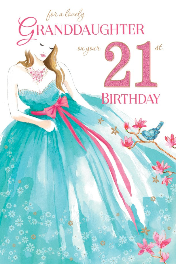 Elegantly Dressed Granddaughter on Her 21st Birthday Card