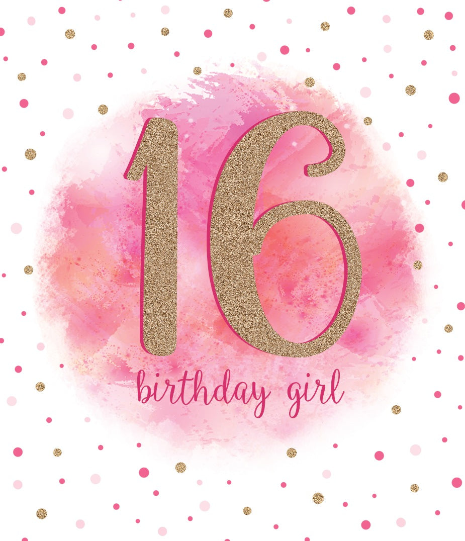 16th Birthday Girl Card - Minimal Sparkles