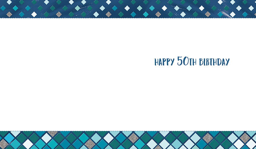 50th Birthday Card - Symmetrical Bold 50