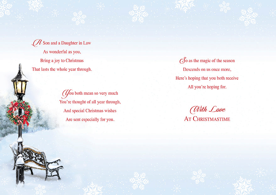 With Love To A Special Son & Daughter In Law Merry Christmas Card