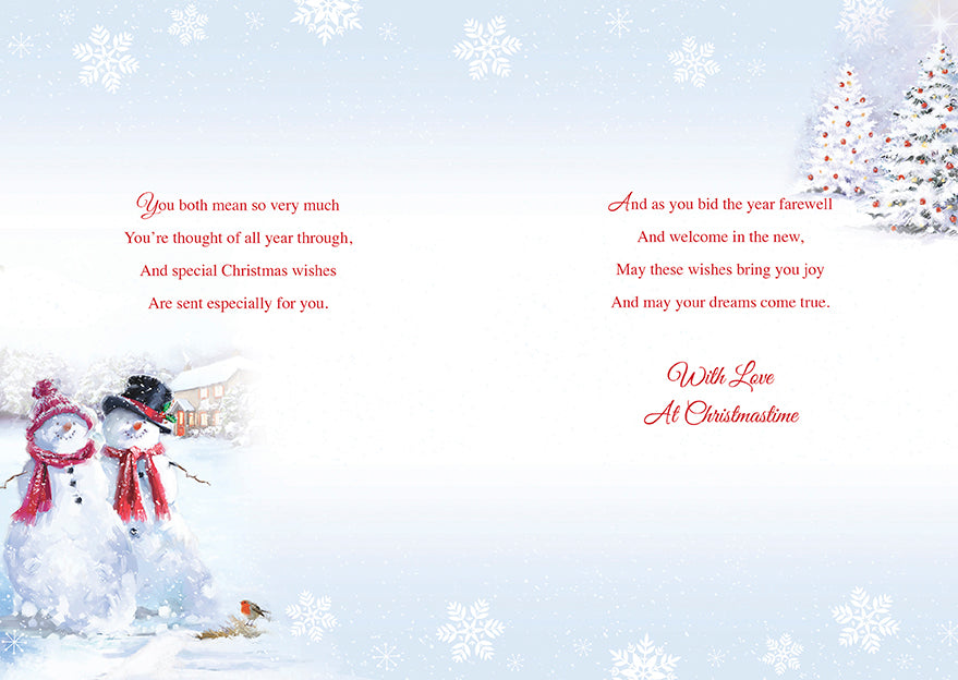 Special Son & Daughter In Law Merry Christmas Card - Snowman