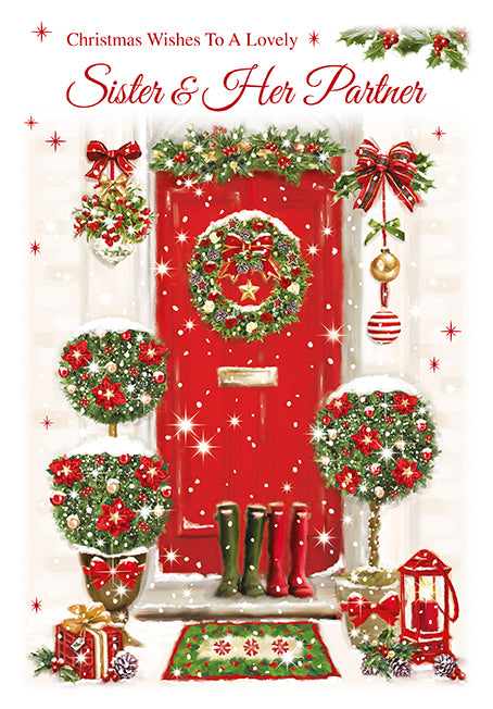 To A Lovely Sister & Her Partner Christmas Card
