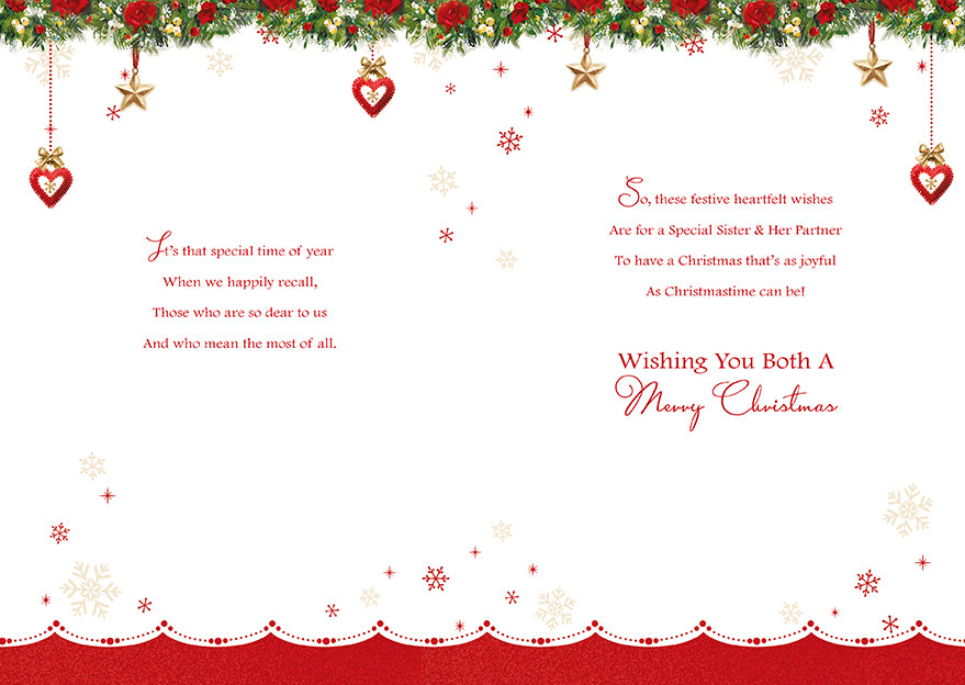 To A Lovely Sister & Her Partner Christmas Card
