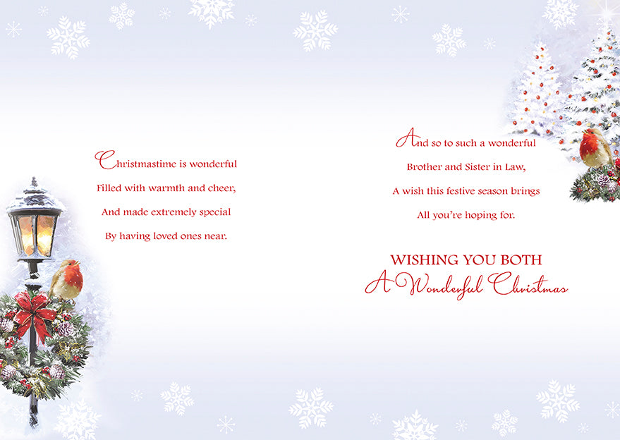 For A Wonderful Brother & His Partner At Christmas Card