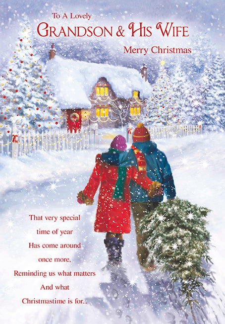 To A Lovely Grandson & His Wife Christmas Card