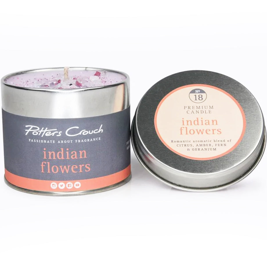 Indian Flowers - Scented Candle in a Tin - Potters Crouch