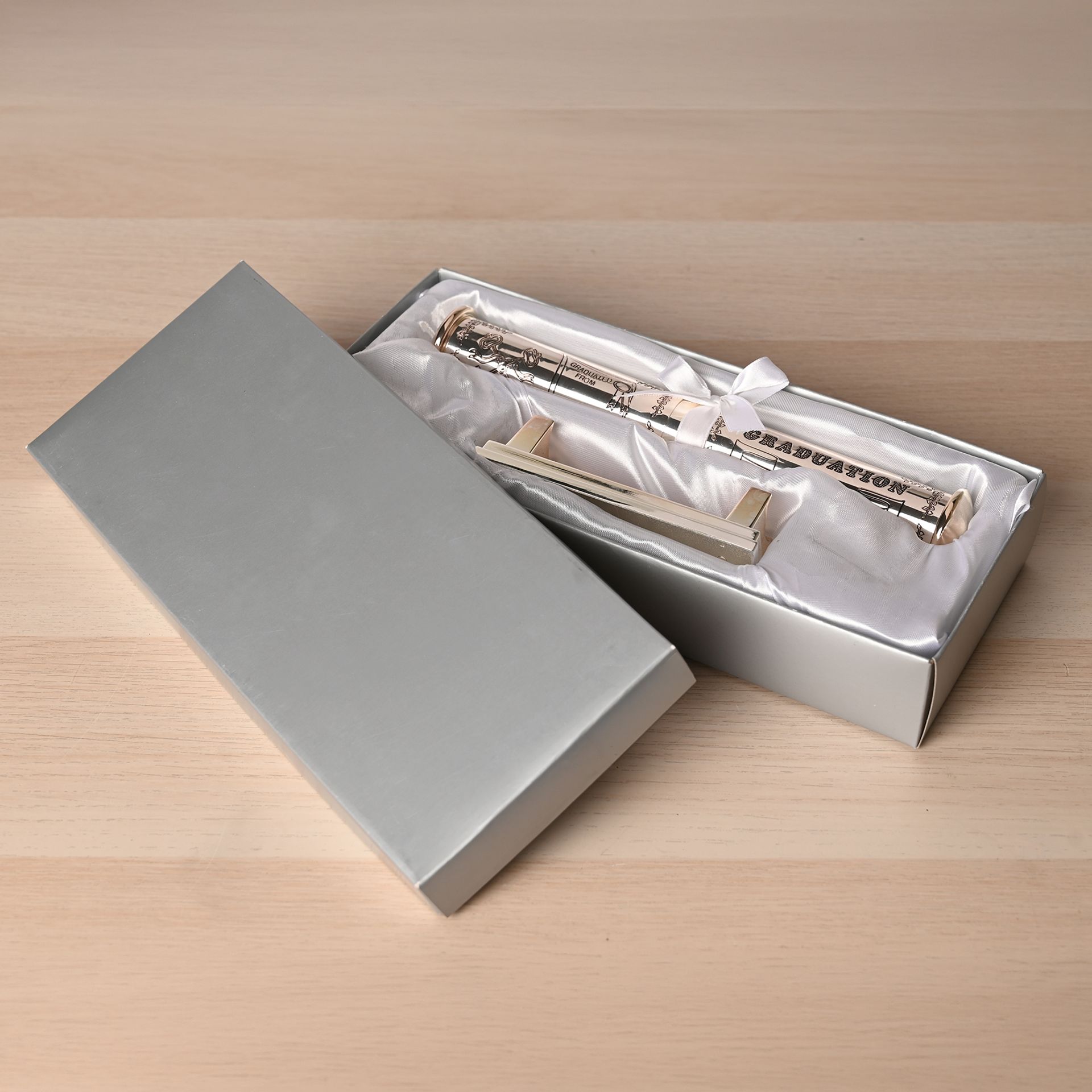 Silverplated Graduation Certificate holder & stand complete