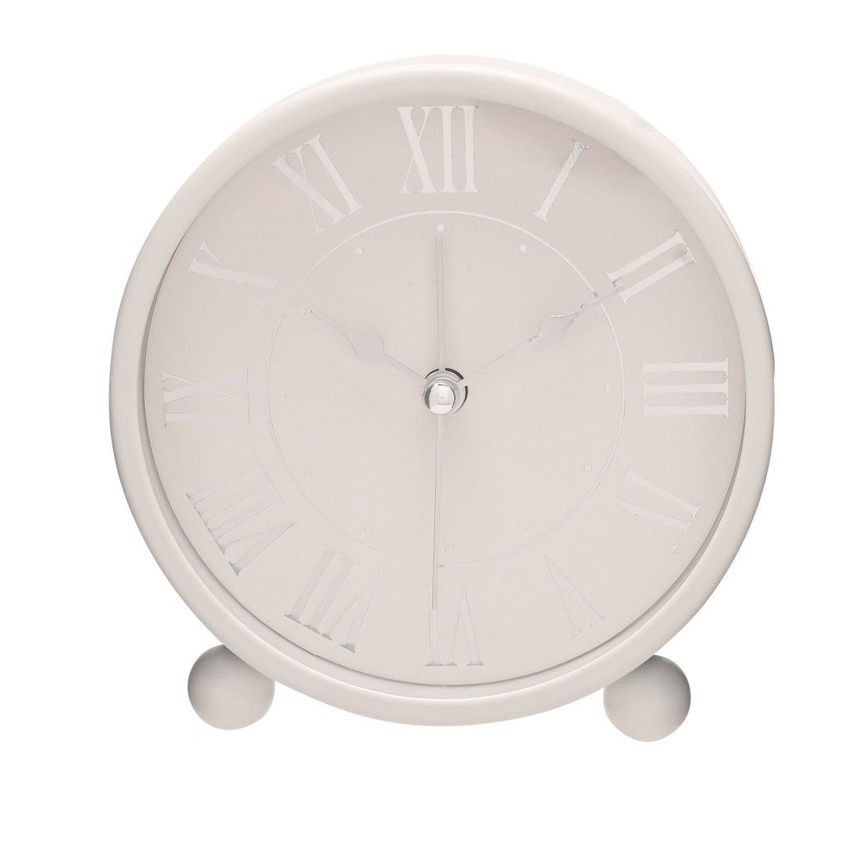 Hometime Metal Alarm Clock 11cm - White