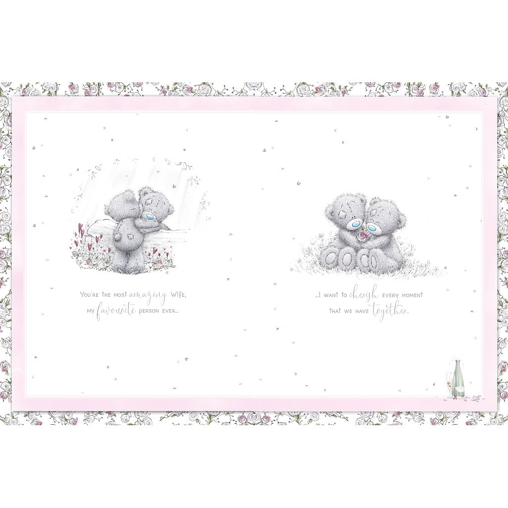 Wife Wedding Anniversary Bears Having Picnic Luxury Boxed Handmade Card