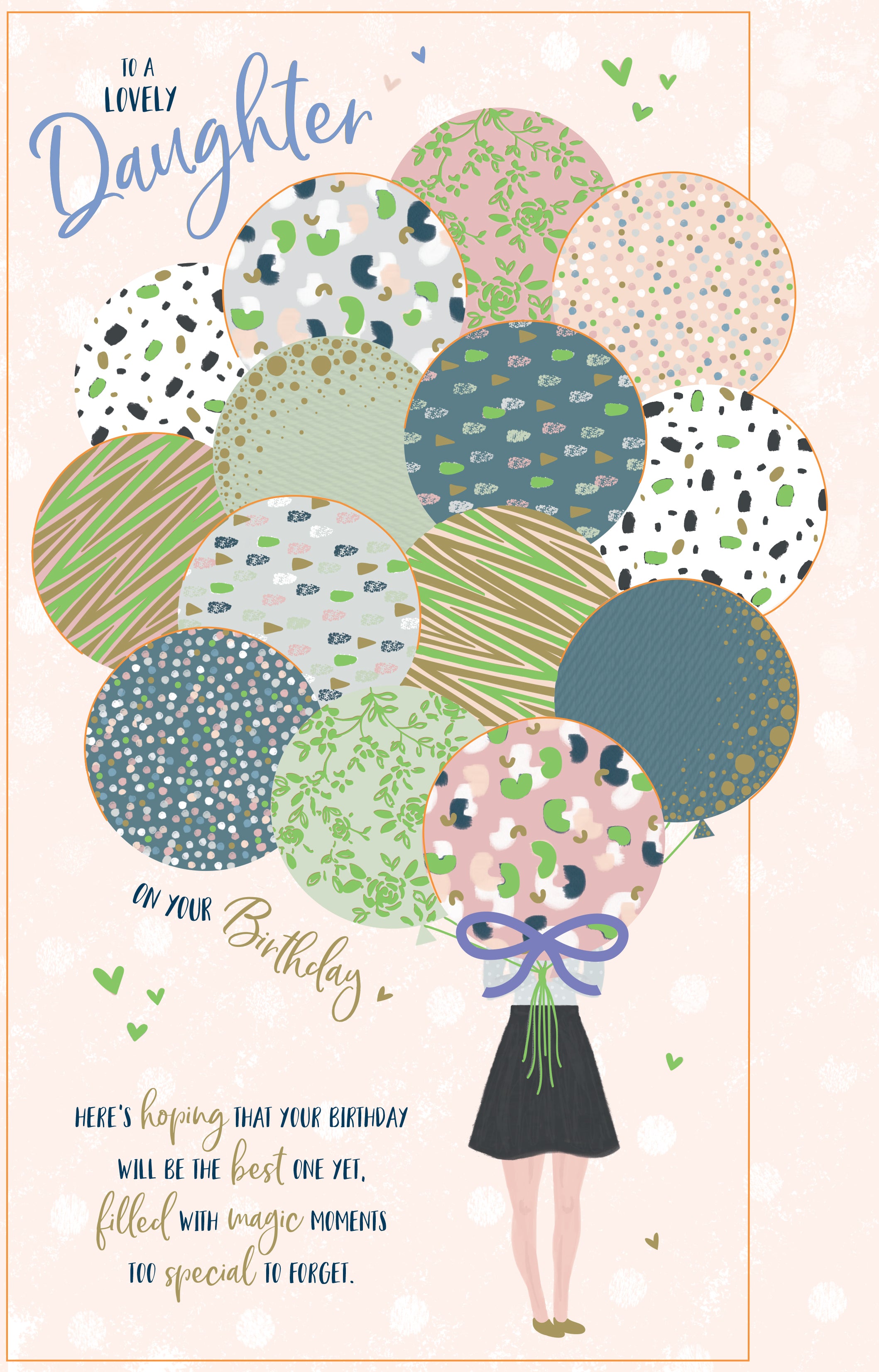 Daughter Birthday Card - Balloons Large Card