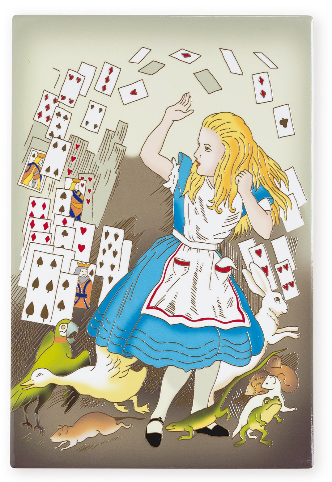 Art of Arora Alice in Wonderland Alice with Cards Large tile