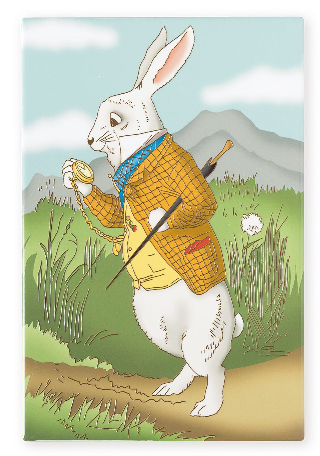 Art of Arora Alice in Wonderland White Rabbit Small Tile