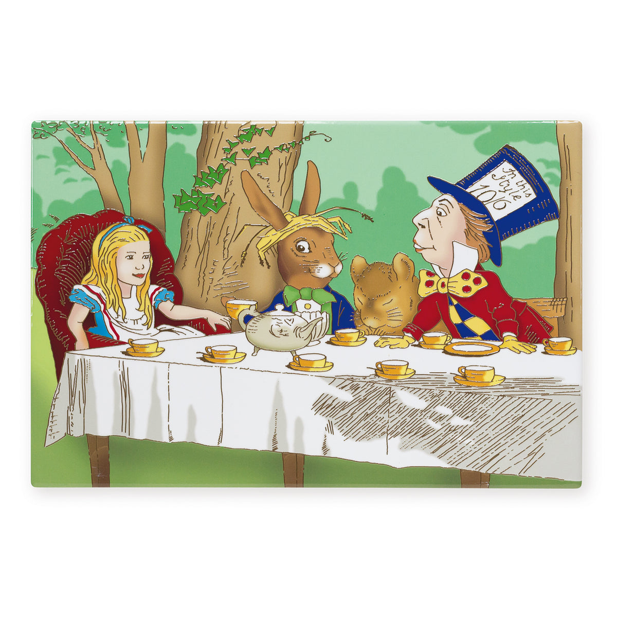 Art of Arora Alice in Wonderland White Rabbit Large Tile