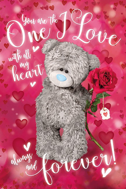 3D One I Love Birthday Card – Tatty Ted With A Rose