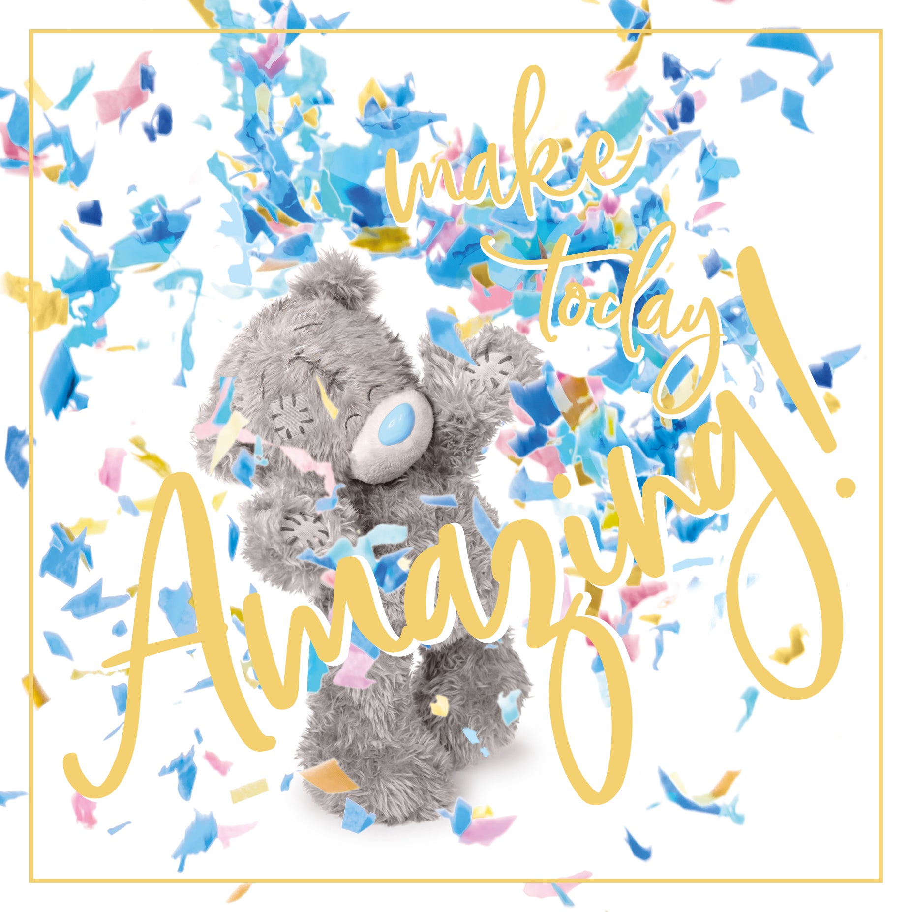 Bear Throwing Confetti Card - Me To You 3D