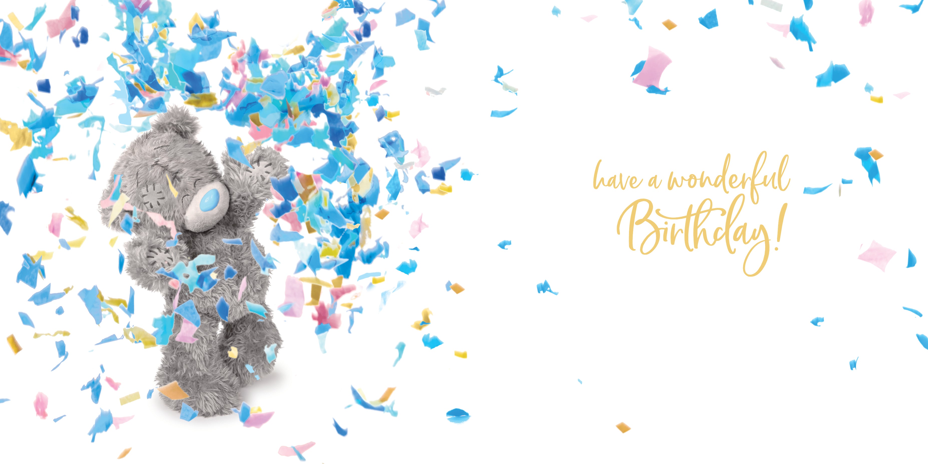 Bear Throwing Confetti Card - Me To You 3D