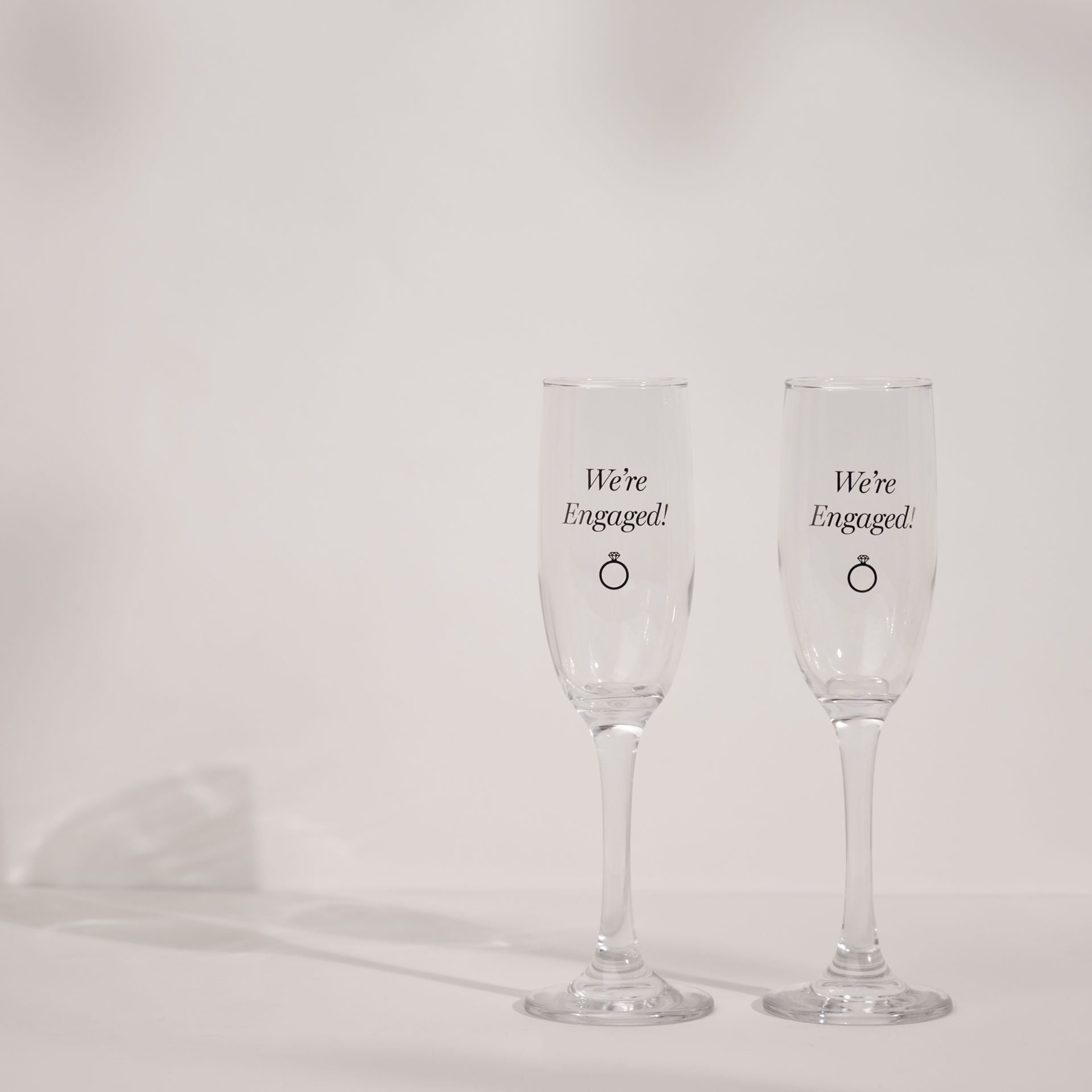 Amore Champagne Flutes Set of 2 - Engaged
