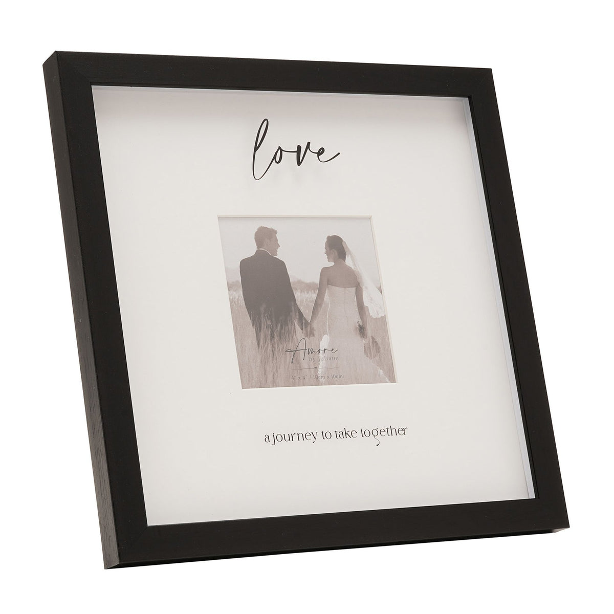 Amore Black Wide Frame 'Love' 4" x 4"