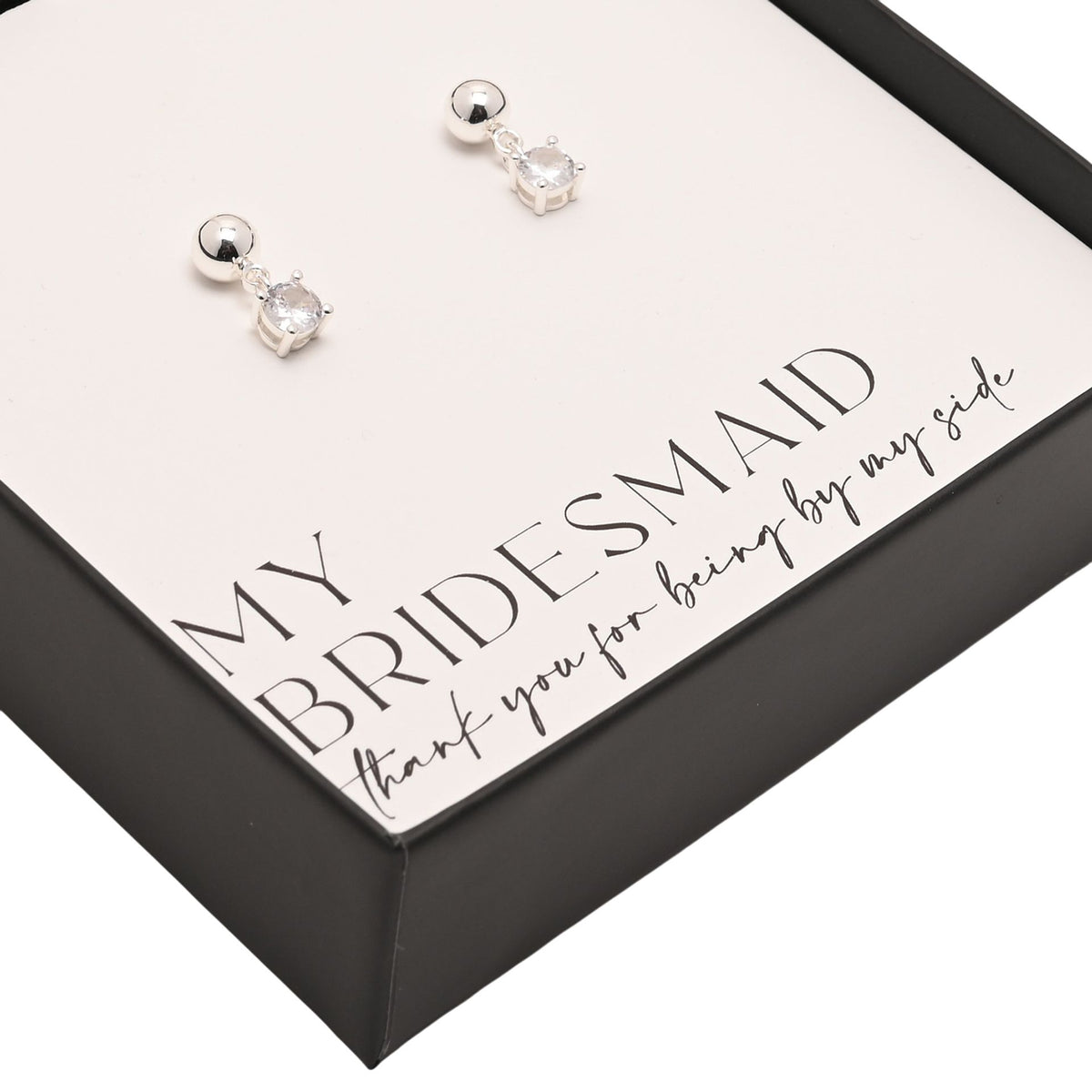Amore Silver Plated Earrings Crystal - Bridesmaid