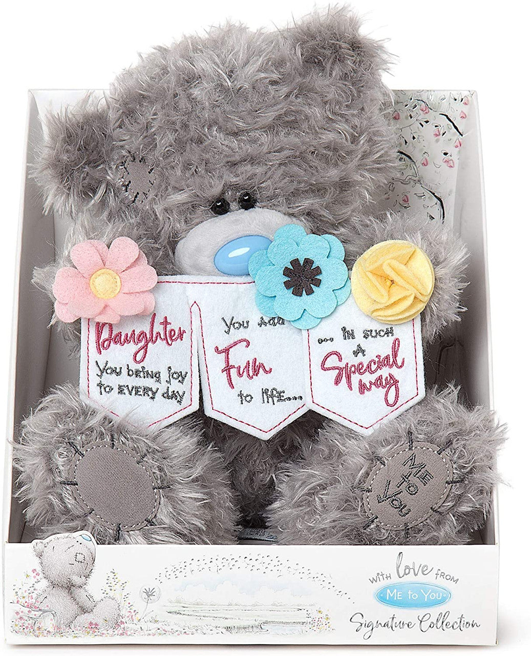 For Daughter Tatty Teddy Holding Floral Banner - Me to You Bear