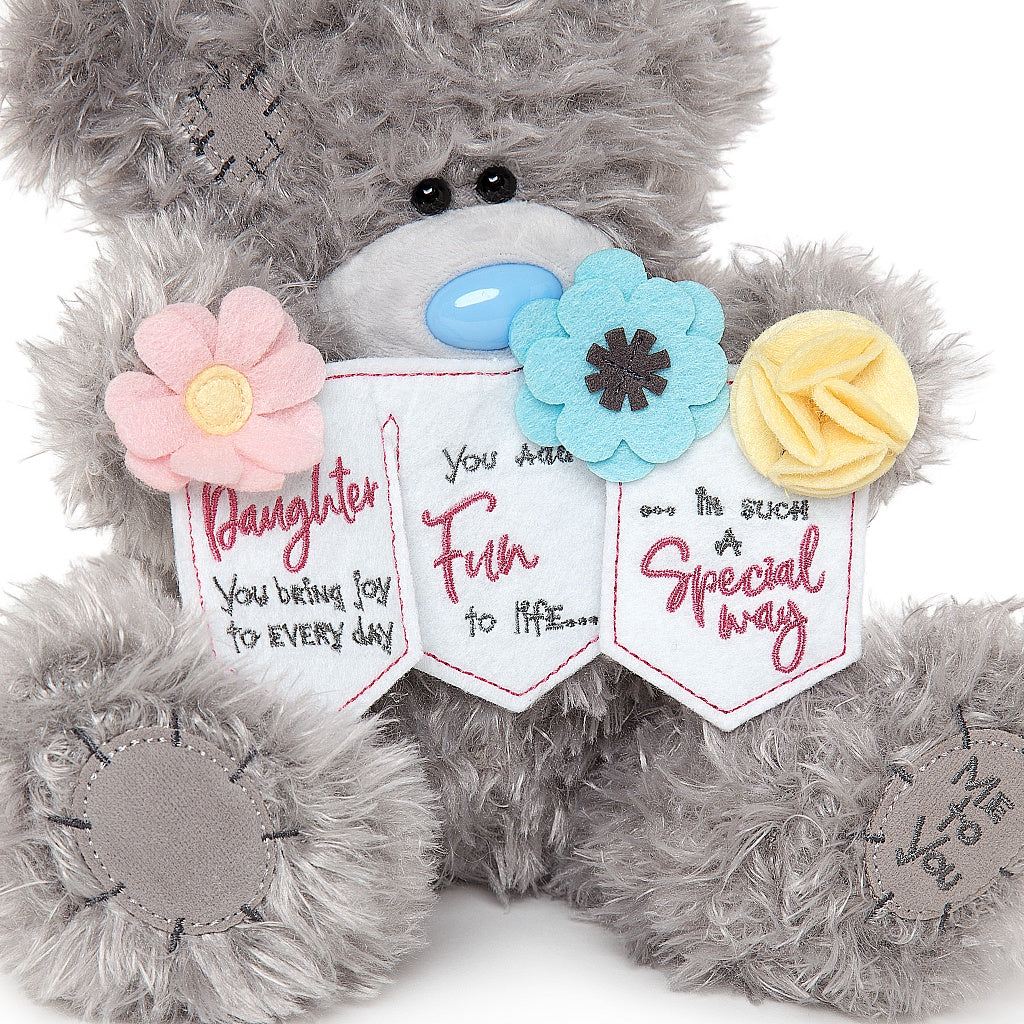 For Daughter Tatty Teddy Holding Floral Banner - Me to You Bear